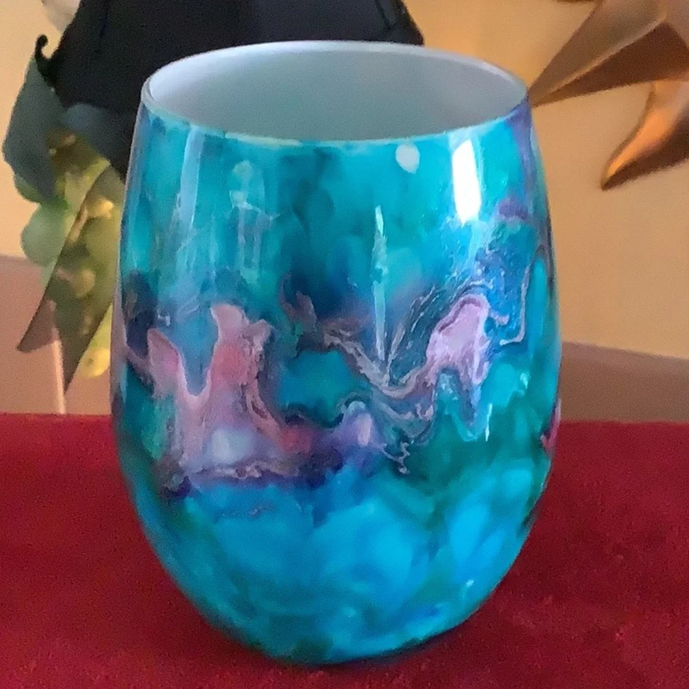 Candleholder day drinking because 2020 sucks blue pink purple handmade